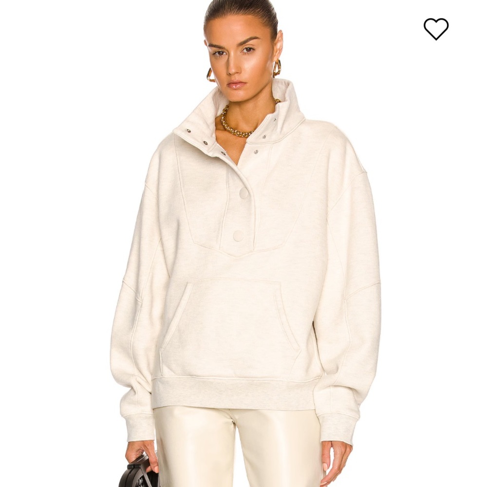 AGOLDE Funnel Neck Pullover Sweatshirt - Oatmeal Heather